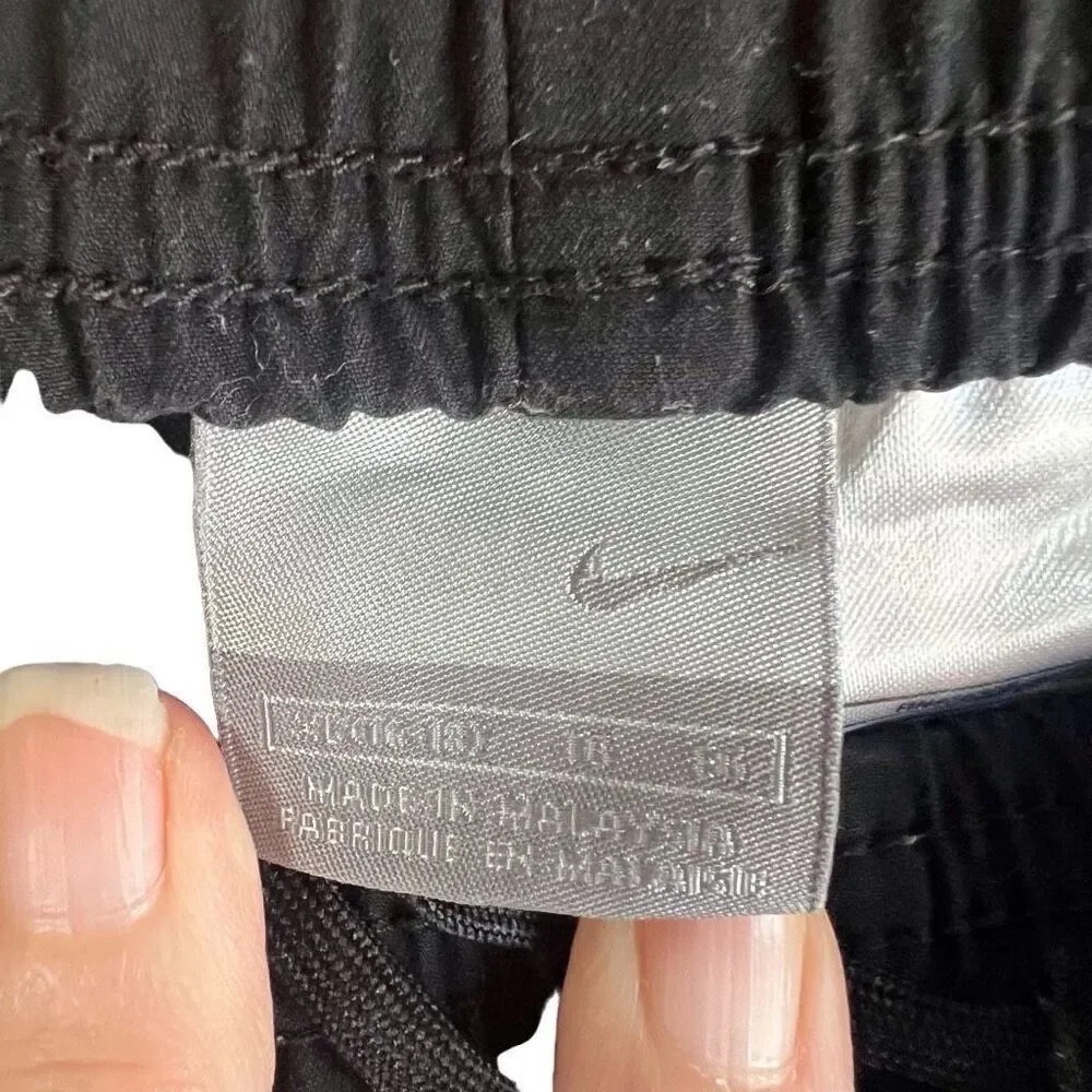 Nike Dri Fit Womens Black White Track‎ Pants Striped Sides Size XL Activewear